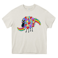 Cream Rainbow sheep Heavy Core Tee - CowGirlArtShop