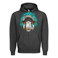 Charcoal Heather simmental indian headdress Zipper Hoodie - JahusDesignShop