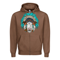 Chestnut simmental indian headdress Zipper Hoodie - JahusDesignShop