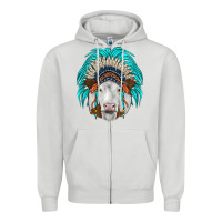 Dove Grey simmental indian headdress Zipper Hoodie - JahusDesignShop