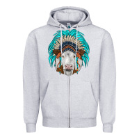 Heather Grey simmental indian headdress Zipper Hoodie - JahusDesignShop