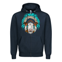 Navy simmental indian headdress Zipper Hoodie - JahusDesignShop