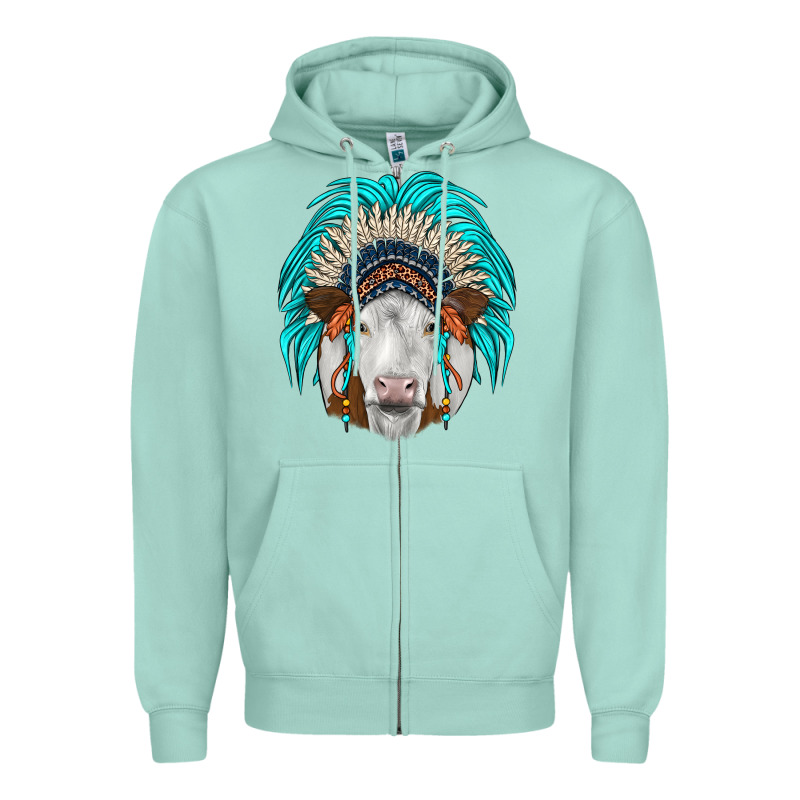Simmental Indian Headdress Zipper Hoodie by JahusDesignShop | Teevron