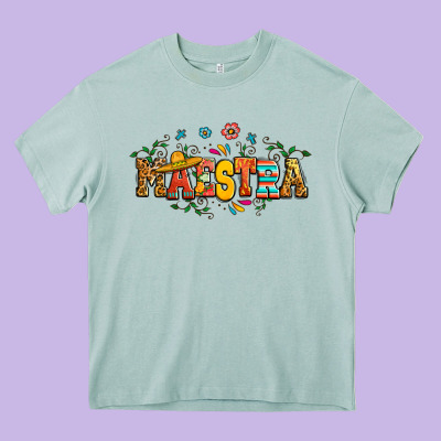 Spanish Maestra Teacher Heavy Core Tee Designed By Ranaportraitstore
