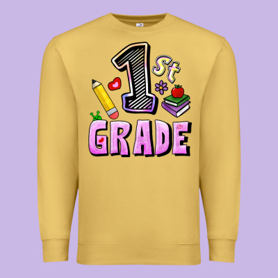 First Grade Premium Sweatshirt Designed By Ranaportraitstore