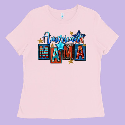 American Mama Mother's Day Ladies Tee Designed By Fadigitalartstudio
