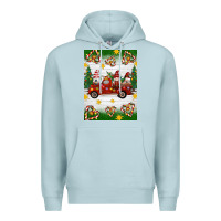 Blue Mist christmas gnomes truck Premium Hoodie - Artiststas