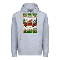 Heather Grey christmas gnomes truck Premium Hoodie - Artiststas