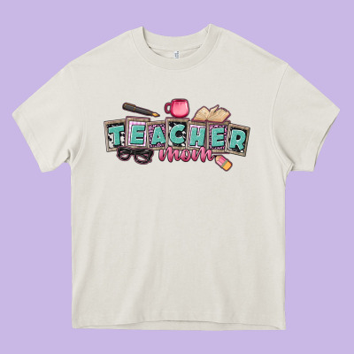 Teacher Mom Heavy Core Tee Designed By Cowgirlartshop