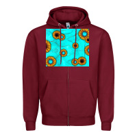 Burgundy turquoise gemstone sunflower Zipper Hoodie - JahusDesignShop