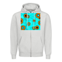 Dove Grey turquoise gemstone sunflower Zipper Hoodie - JahusDesignShop