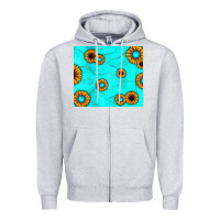 Heather Grey turquoise gemstone sunflower Zipper Hoodie - JahusDesignShop