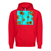 Red turquoise gemstone sunflower Zipper Hoodie - JahusDesignShop