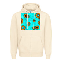 Sandshell turquoise gemstone sunflower Zipper Hoodie - JahusDesignShop