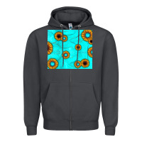 Smoke turquoise gemstone sunflower Zipper Hoodie - JahusDesignShop