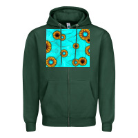 Sports Green turquoise gemstone sunflower Zipper Hoodie - JahusDesignShop