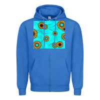 True Royal turquoise gemstone sunflower Zipper Hoodie - JahusDesignShop