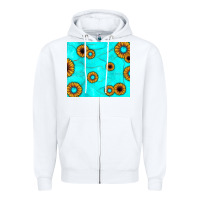 White turquoise gemstone sunflower Zipper Hoodie - JahusDesignShop