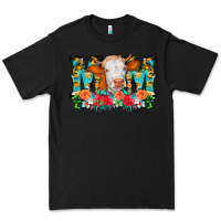 Black Mom Cow Flowers Premium Tee - CowCowDesign