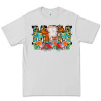 Dove Grey Mom Cow Flowers Premium Tee - CowCowDesign