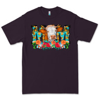 Plum Mom Cow Flowers Premium Tee - CowCowDesign
