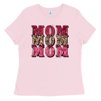 Bubblegum Pink Mom mom mom Mother's Day Ladies Tee - FaDigitalArtStudio