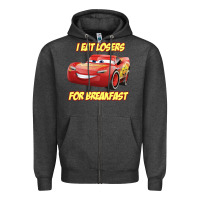 Charcoal Heather movie cartoon cars Zipper Hoodie - DesigneFamous