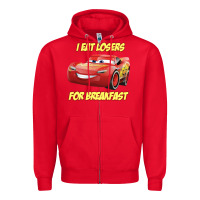 Red movie cartoon cars Zipper Hoodie - DesigneFamous