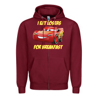 Burgundy movie cartoon cars Zipper Hoodie - DesigneFamous
