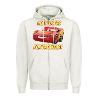 Oatmeal Heather movie cartoon cars Zipper Hoodie - DesigneFamous