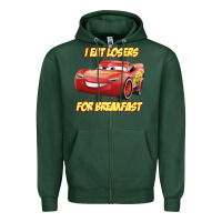 Sports Green movie cartoon cars Zipper Hoodie - DesigneFamous