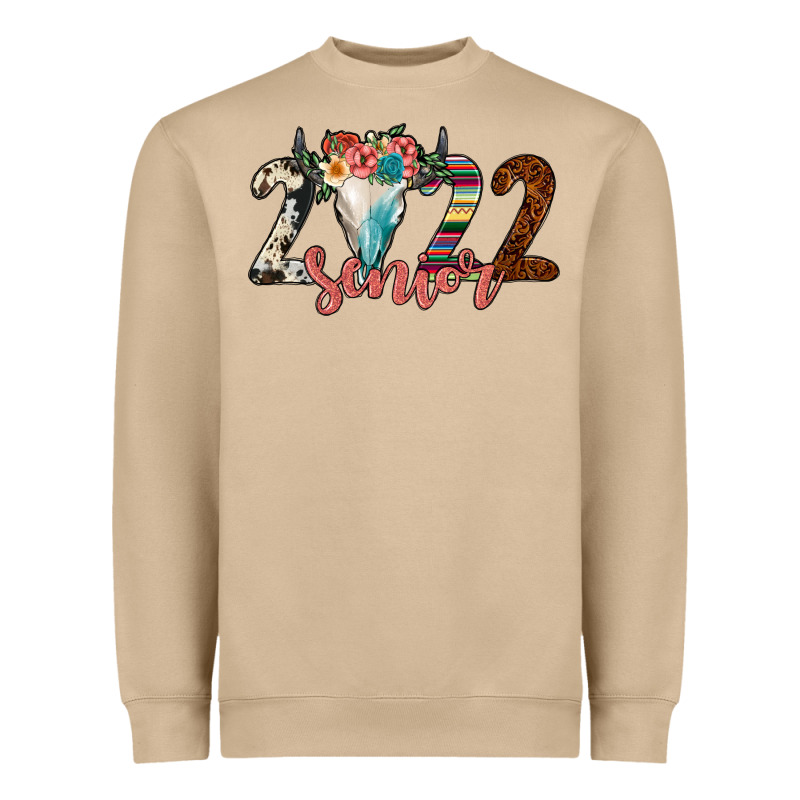 2022 Senior Bull Skull Heavyweight Sweatshirt by JahusDesignShop | Teevron