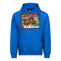 Cobalt Christmas On The Farm Urban Hoodie - RanaPortraitStore
