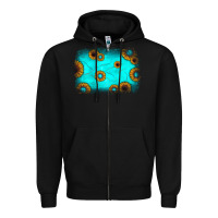 Black turquoise gemstone sunflower background Zipper Hoodie - JahusDesignShop