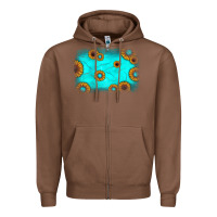 Chestnut turquoise gemstone sunflower background Zipper Hoodie - JahusDesignShop
