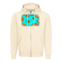 Sandshell turquoise gemstone sunflower background Zipper Hoodie - JahusDesignShop