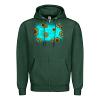Sports Green turquoise gemstone sunflower background Zipper Hoodie - JahusDesignShop