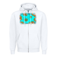 White turquoise gemstone sunflower background Zipper Hoodie - JahusDesignShop