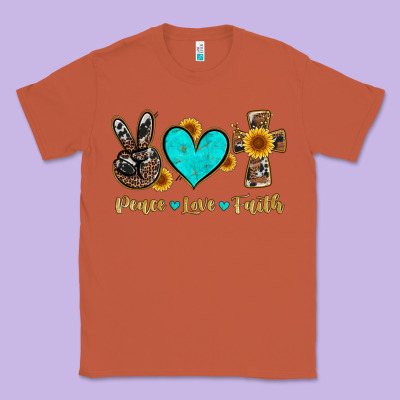 Peace Love Faith With Cros And Sunflower Classic Tee Designed By Artiststas