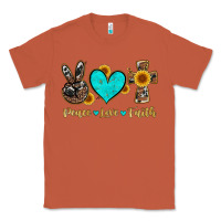 Copper peace love faith with cros and sunflower Classic Tee - Artiststas