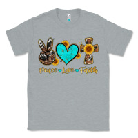 Heather Grey peace love faith with cros and sunflower Classic Tee - Artiststas