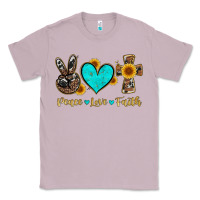 Lilac peace love faith with cros and sunflower Classic Tee - Artiststas