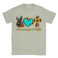 Matcha peace love faith with cros and sunflower Classic Tee - Artiststas