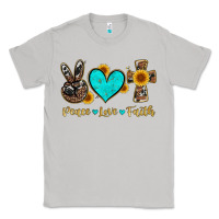 Moon Dust peace love faith with cros and sunflower Classic Tee - Artiststas