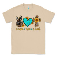 Mushroom peace love faith with cros and sunflower Classic Tee - Artiststas