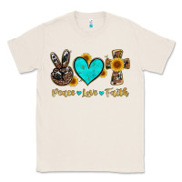 Natural peace love faith with cros and sunflower Classic Tee - Artiststas