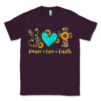 Plum peace love faith with cros and sunflower Classic Tee - Artiststas