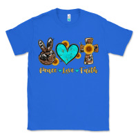 True Royal peace love faith with cros and sunflower Classic Tee - Artiststas