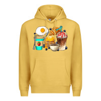 Antique Gold Breakfast Coffee Cups Premium Hoodie - Artiststas
