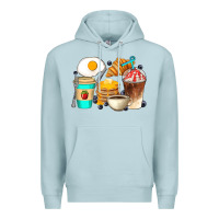 Blue Mist Breakfast Coffee Cups Premium Hoodie - Artiststas